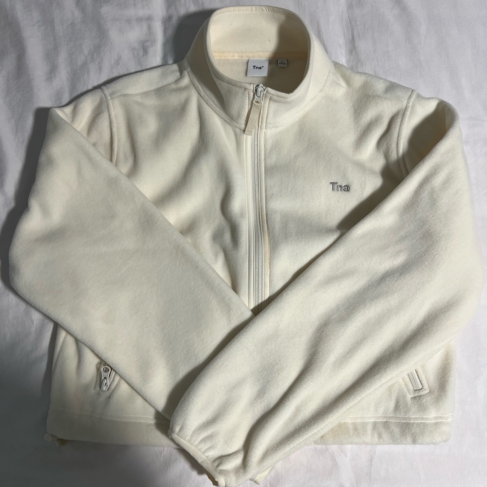 Cropped fleece zip up